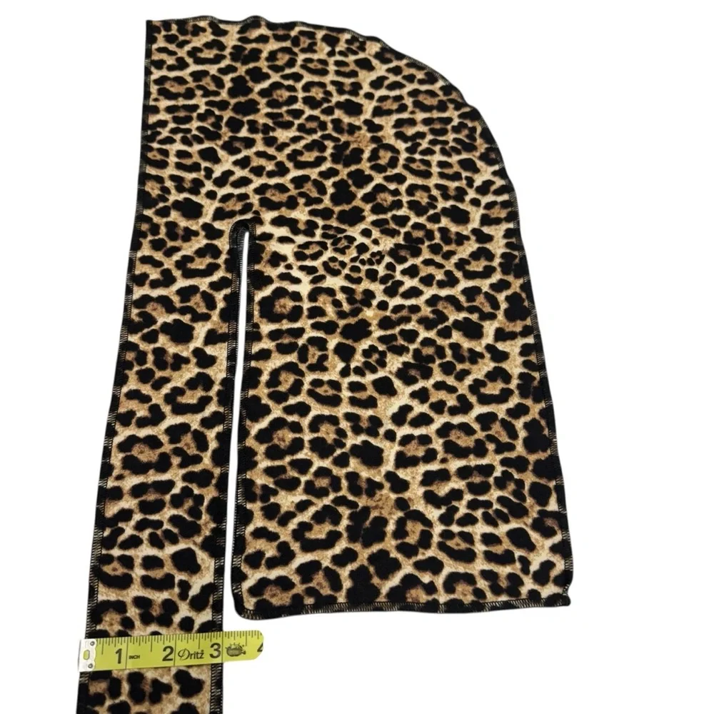 Animal Print Jersey Durag Long Tail Head Scarf Head Cap Cheetah Stretch Wave